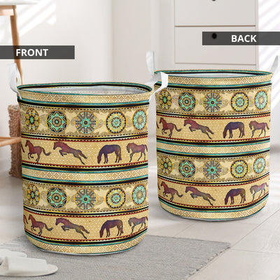 Horse Vintage Decorative - Laundry Basket - Owls Matrix LTD