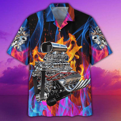 Hot Rod Fire Love Life - Hawaiian Shirt - Owls Matrix LTD