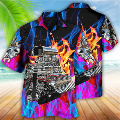 Hot Rod Fire Love Life - Hawaiian Shirt - Owls Matrix LTD