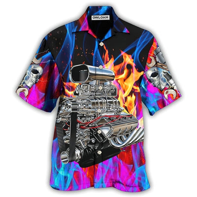 Hawaiian Shirt / Adults / S Hot Rod Amazing Colorful Flame - Hawaiian Shirt - Owls Matrix LTD