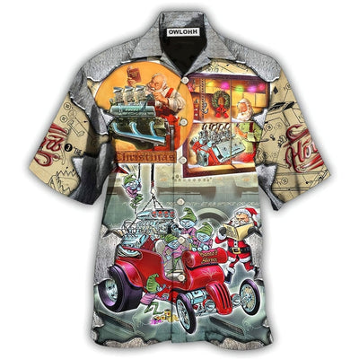 Hawaiian Shirt / Adults / S Hot Rod Merry Christmas Night - Hawaiian Shirt - Owls Matrix LTD