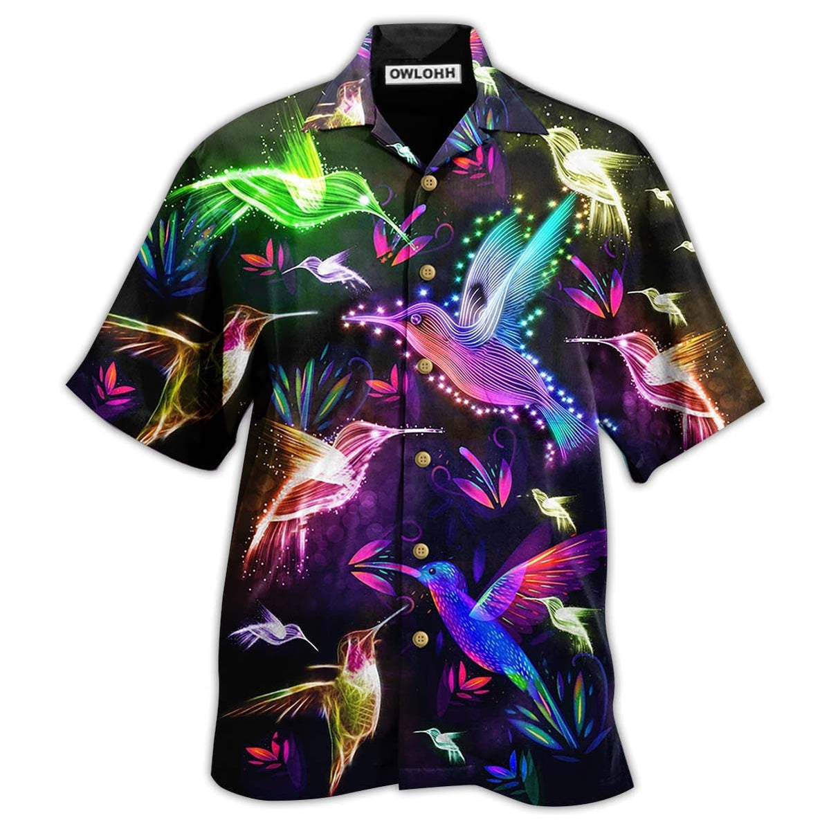 Hawaiian Shirt / Adults / S Hummingbird Fly All Night - Hawaiian Shirt - Owls Matrix LTD