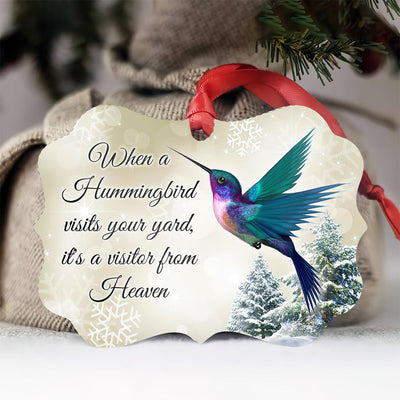 Hummingbird Visits Your Yard - Horizontal Ornament - Owls Matrix LTD