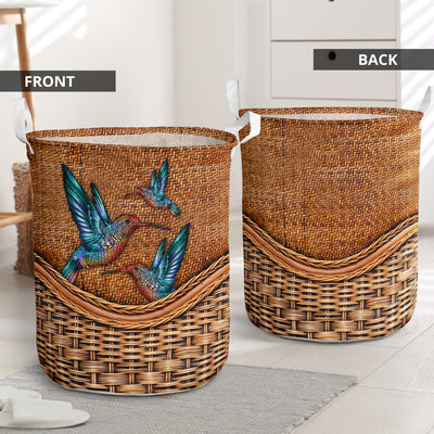 Hummingbird Rattan Teaxture Love Hummingbird - Laundry Basket - Owls Matrix LTD