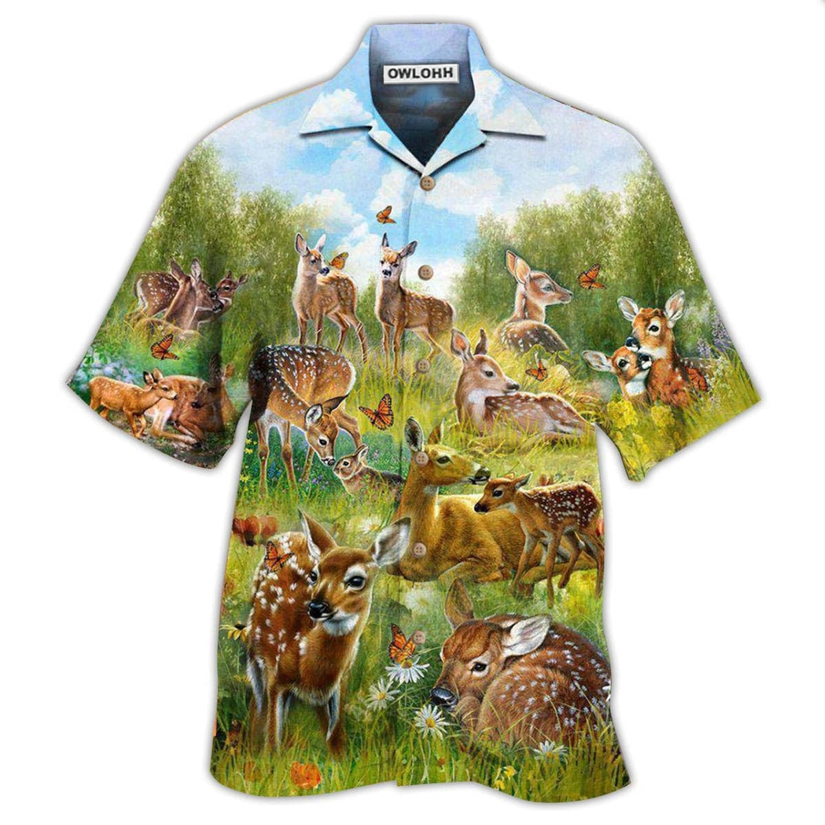 Hawaiian Shirt / Adults / S Hunting All Life Desereves Life Stop Hunting Deer - Hawaiian Shirt - Owls Matrix LTD