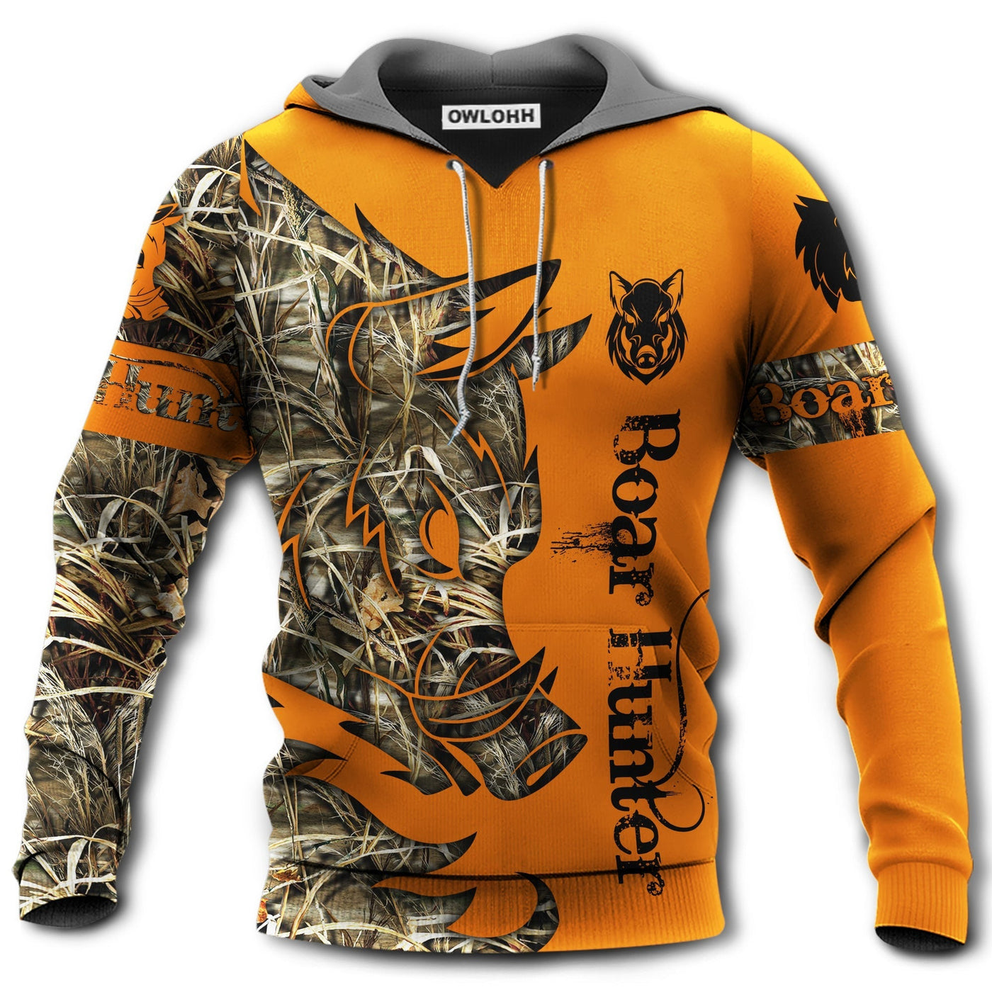 Unisex Hoodie / S Hunting Boar Legend Orange - Hoodie - Owls Matrix LTD