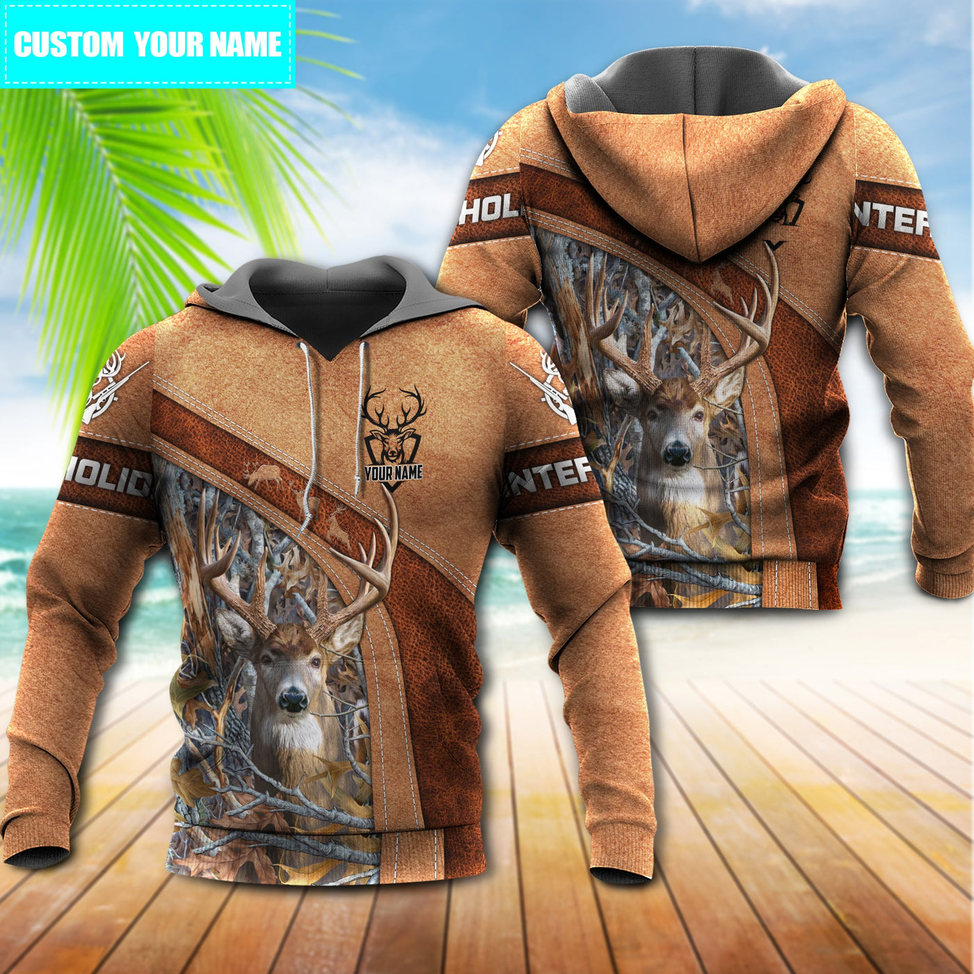 Hunting Deer Amazing With Brown Style Personalized - Hoodie - Owls Matrix LTD