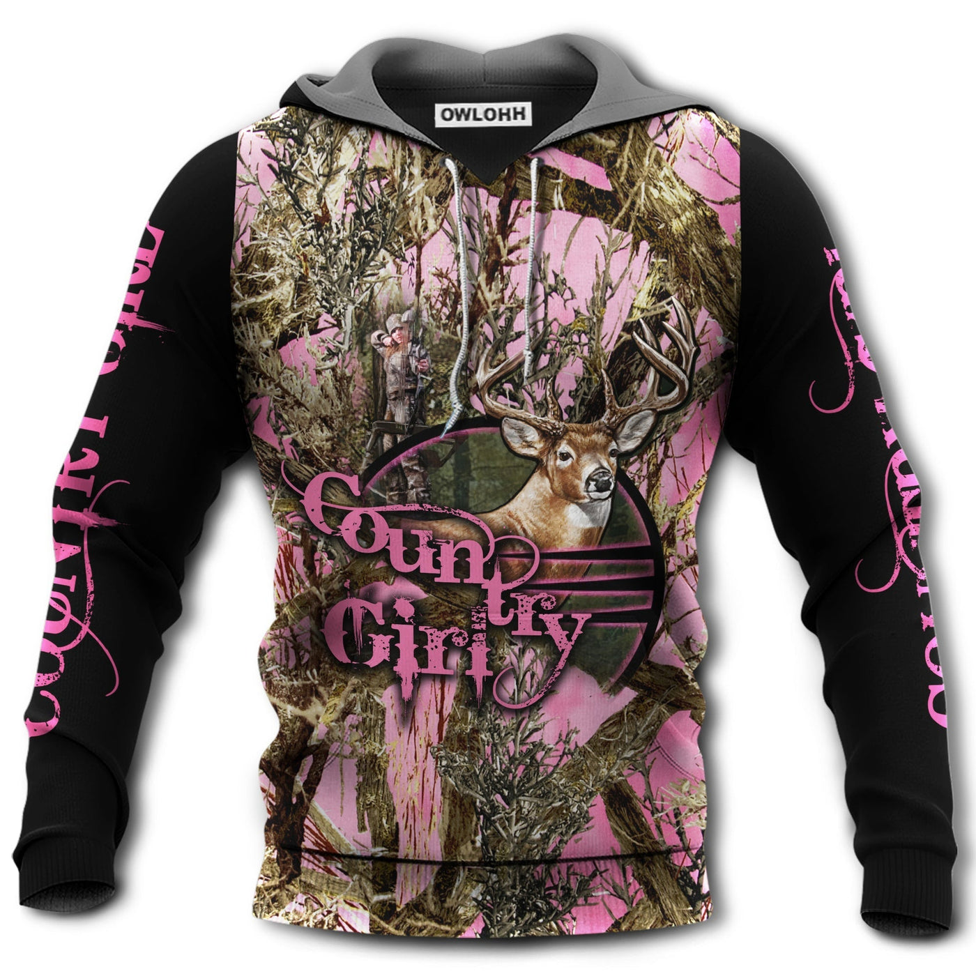 Unisex Hoodie / S Hunting Deer Country Girl Pink Style With Deer - Hoodie - Owls Matrix LTD