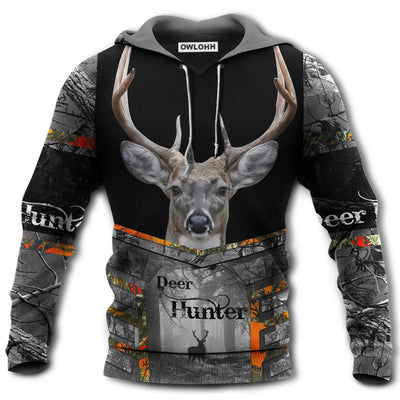 Unisex Hoodie / S Hunting Deer Hunting Black And Gray - Hoodie - Owls Matrix LTD