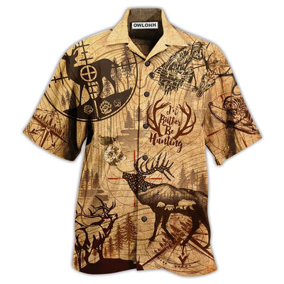 Hawaiian Shirt / Adults / S Hunting Deer Vintage Be - Hawaiian Shirt - Owls Matrix LTD