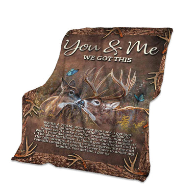 50" x 60" Hunting Deer You And Me Hunting - Flannel Blanket - Owls Matrix LTD