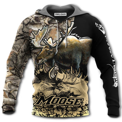 Unisex Hoodie / S Hunting Moose Legend With Charming Colors - Hoodie - Owls Matrix LTD