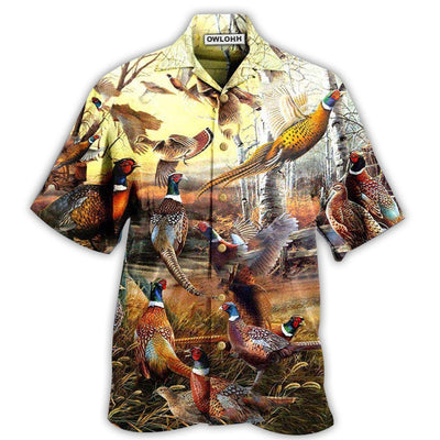 Hawaiian Shirt / Adults / S Hunting Animals Its Time For Pheasant Hunting - Hawaiian Shirt - Owls Matrix LTD