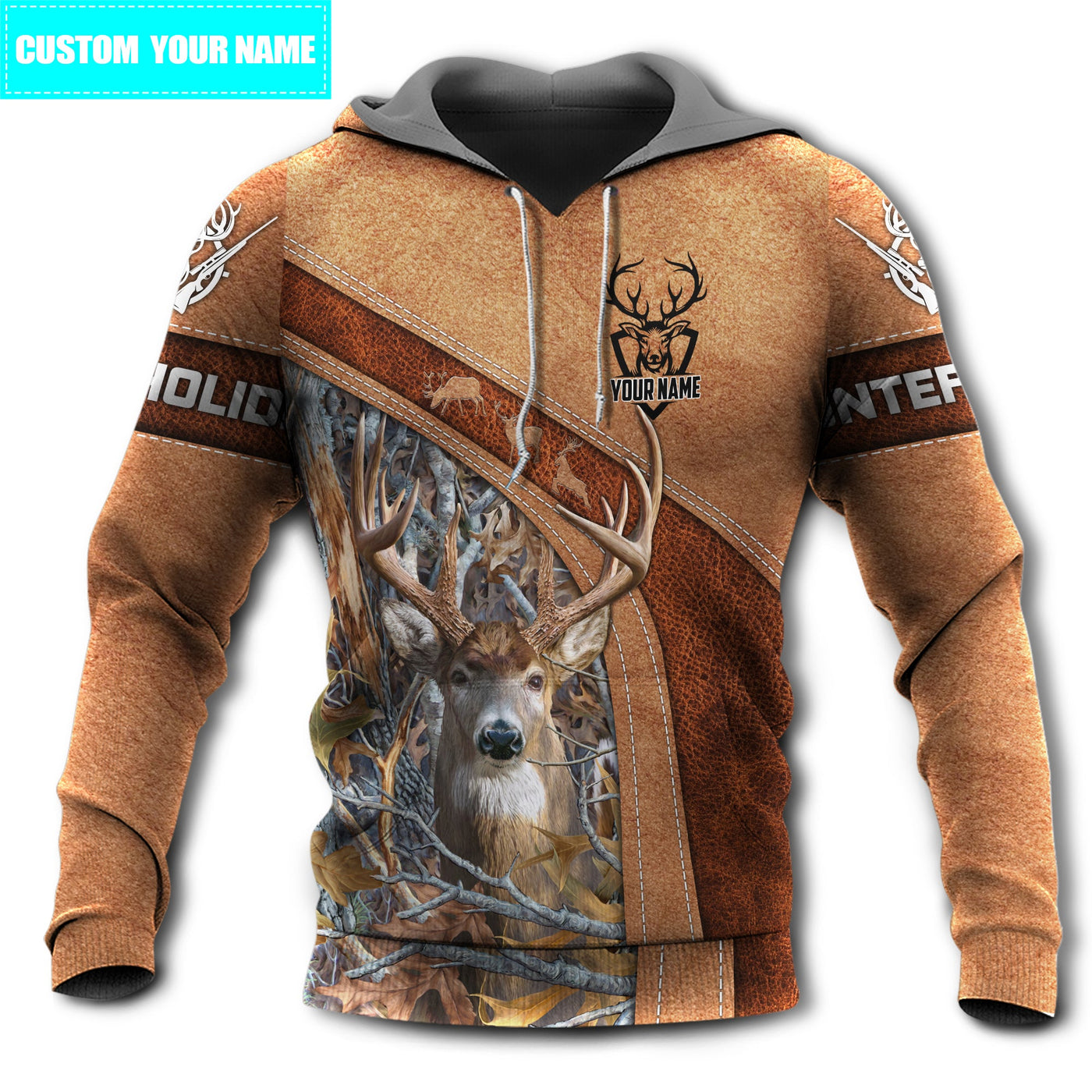 Zip Hoodie / S Hunting Deer Amazing With Brown Style Personalized - Hoodie - Owls Matrix LTD