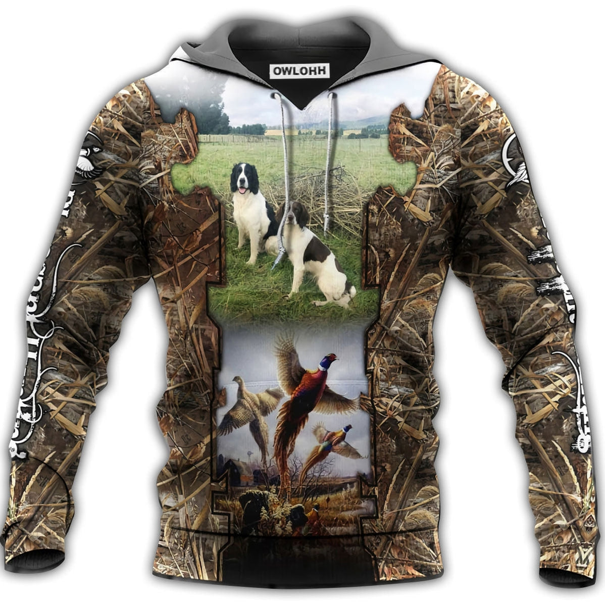 Unisex Hoodie / S Hunting Pheasant With Dog On The Field - Hoodie - Owls Matrix LTD