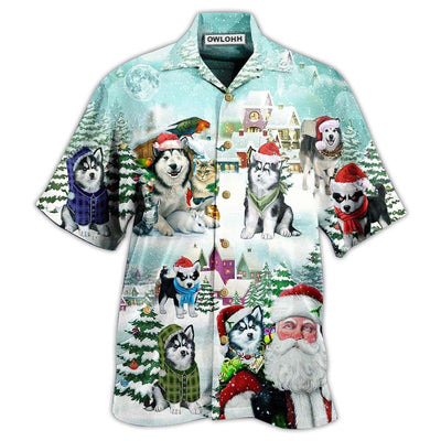Hawaiian Shirt / Adults / S Christmas Husky Merry Christmas Lovely Style - Hawaiian Shirt - Owls Matrix LTD