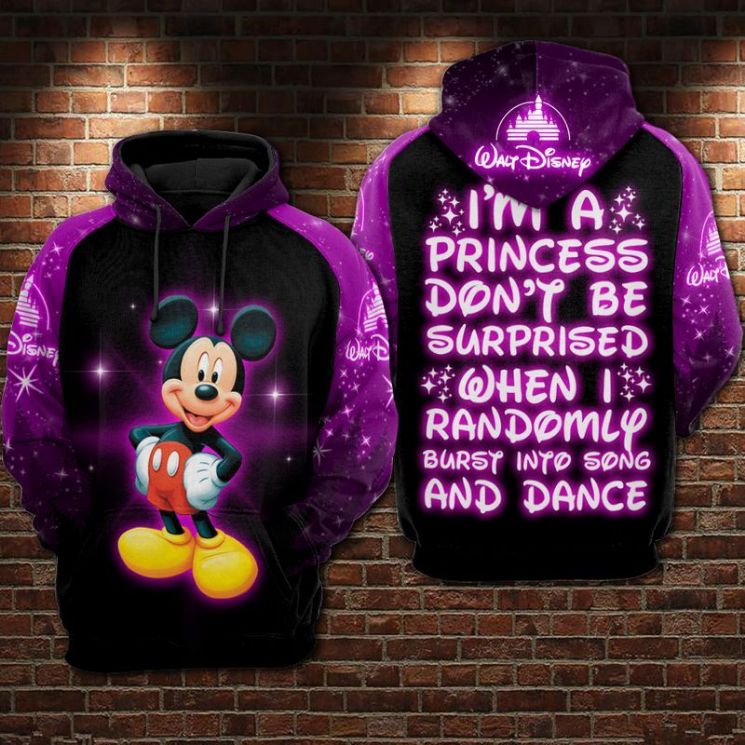I Am A Disney Princess Mickey Over Print 3d 2 Over Print 3d 1 Hoodie