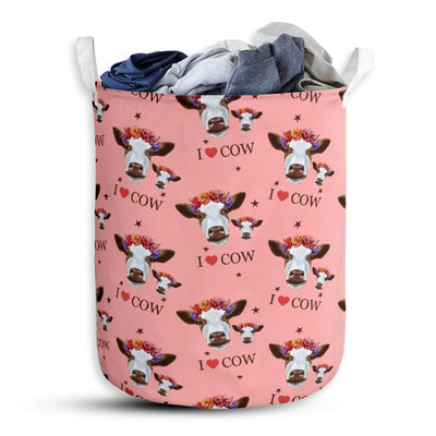 Cow I Love Cow - Laundry Basket - Owls Matrix LTD
