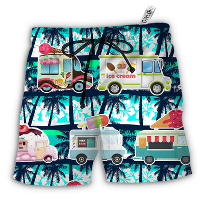 Beach Short / Adults / S Ice Cream Truck Hot Summer - Beach Short - Owls Matrix LTD