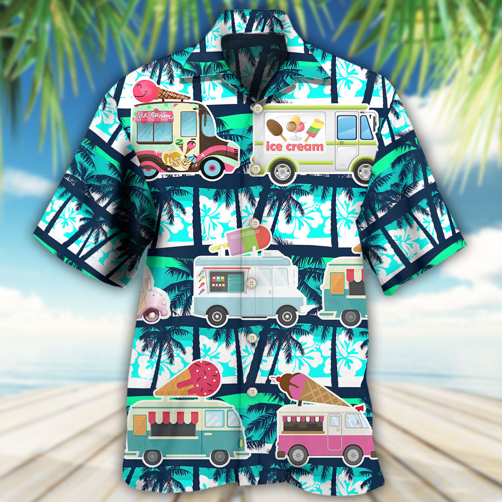 Ice Cream Truck Hot Summer - Hawaiian Shirt - Owls Matrix LTD