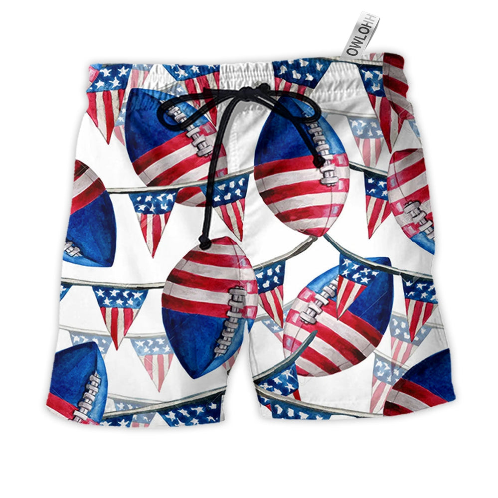 Beach Short / Adults / S America Independence Day Basic Style - Beach Short - Owls Matrix LTD