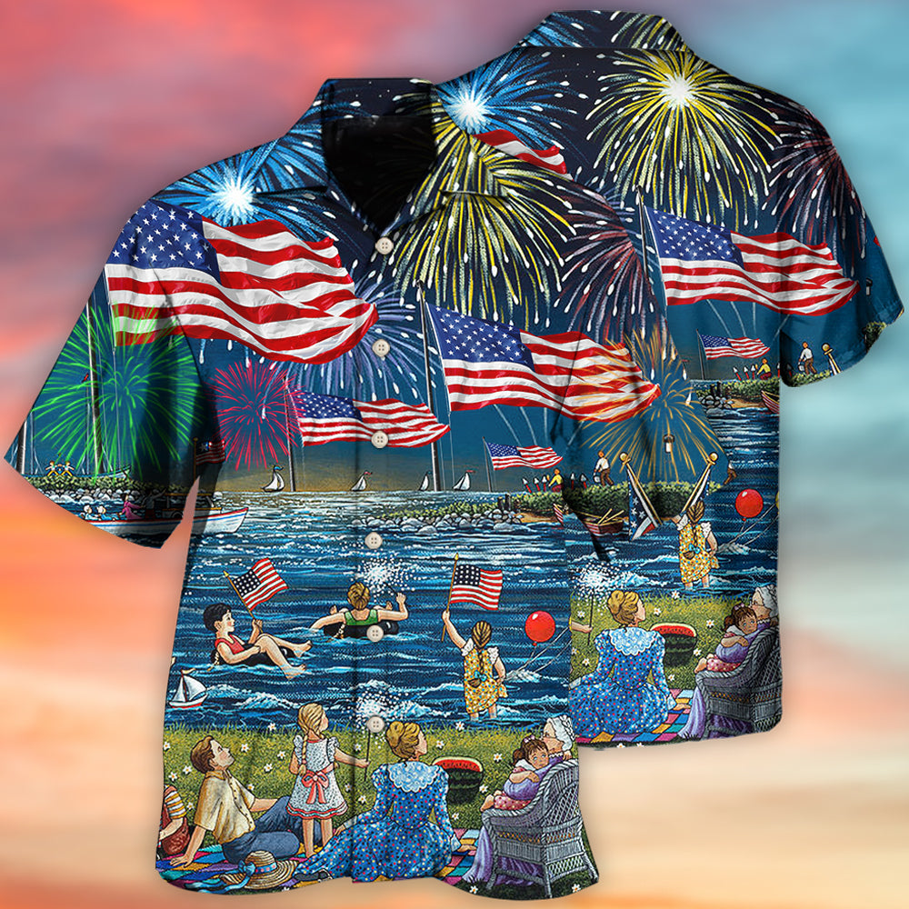 America Independence Day Fun Day - Hawaiian Shirt - Owls Matrix LTD