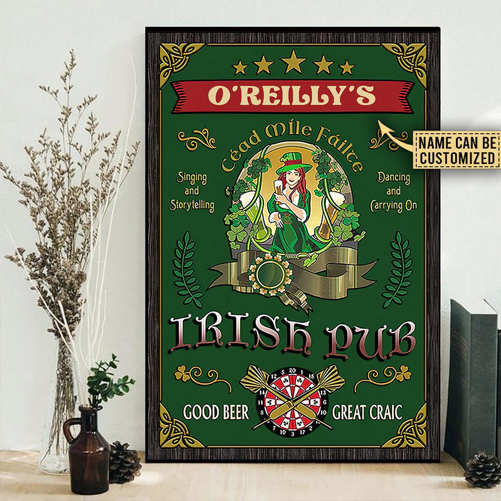 Irish Beer Girl Irish Pub Personalized - Vertical Poster - Owls Matrix LTD
