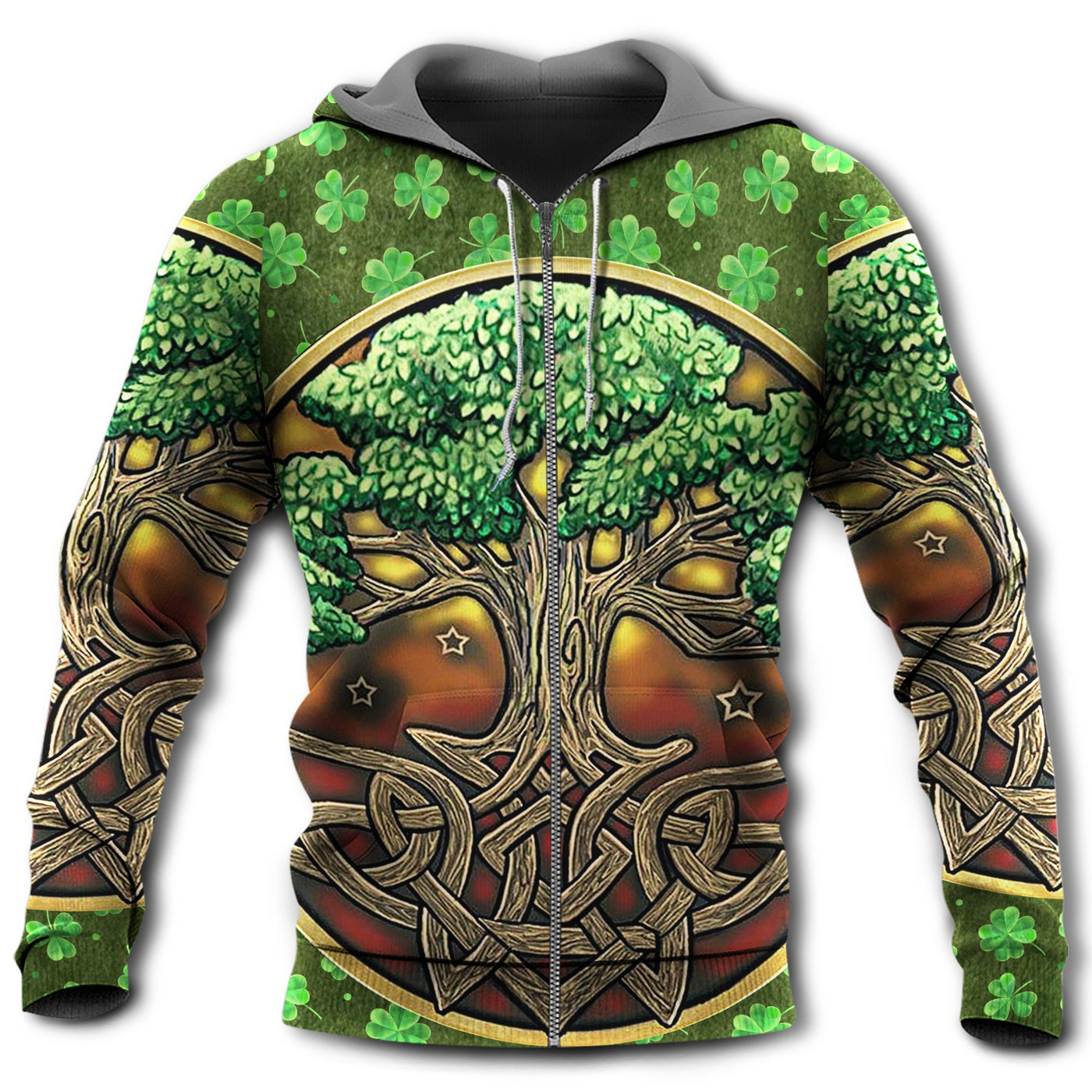 Zip Hoodie / S Irish Love Life Style With Tree - Hoodie - Owls Matrix LTD