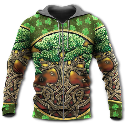 Zip Hoodie / S Irish Love Life Style With Tree - Hoodie - Owls Matrix LTD