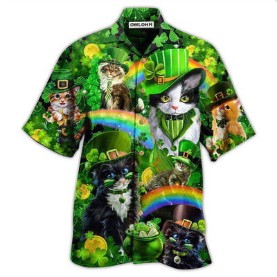 Hawaiian Shirt / Adults / S Irish Cat Shamrocks Irish Saint Patricks Day - Hawaiian Shirt - Owls Matrix LTD