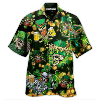 Hawaiian Shirt / Adults / S Irish Skull Love Beer - Hawaiian Shirt - Owls Matrix LTD