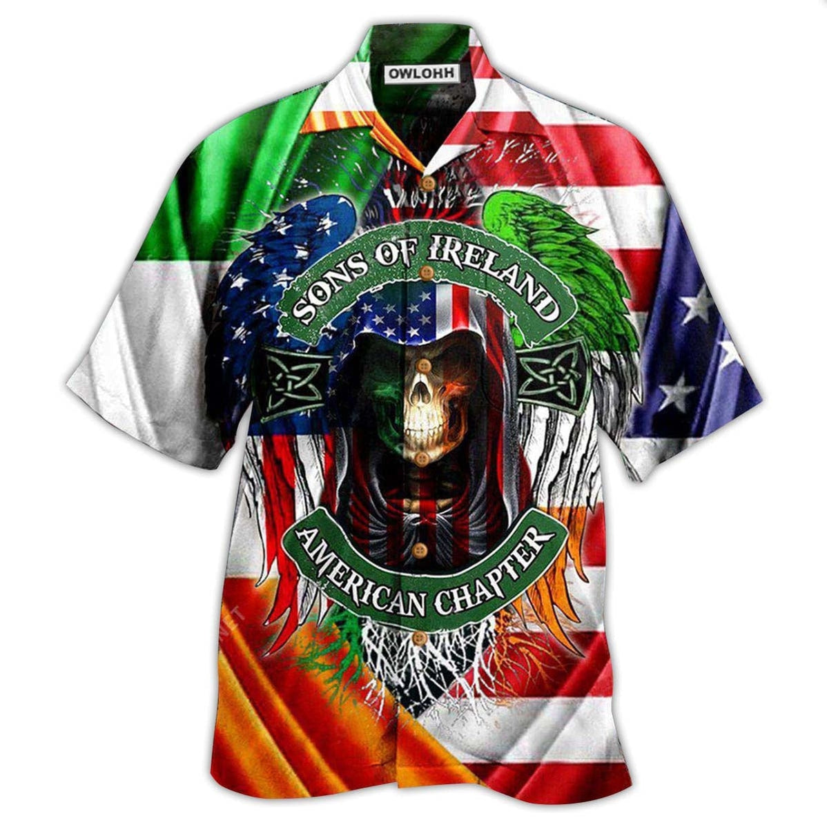 Hawaiian Shirt / Adults / S Irish Son Of Ireland American Chapter Saint Patricks Day - Hawaiian Shirt - Owls Matrix LTD