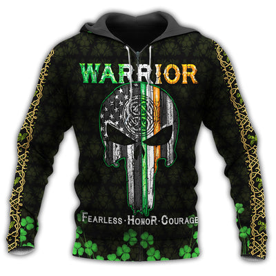 Zip Hoodie / S Irish Warrior Fearless Honor Courage With Black - Hoodie - Owls Matrix LTD