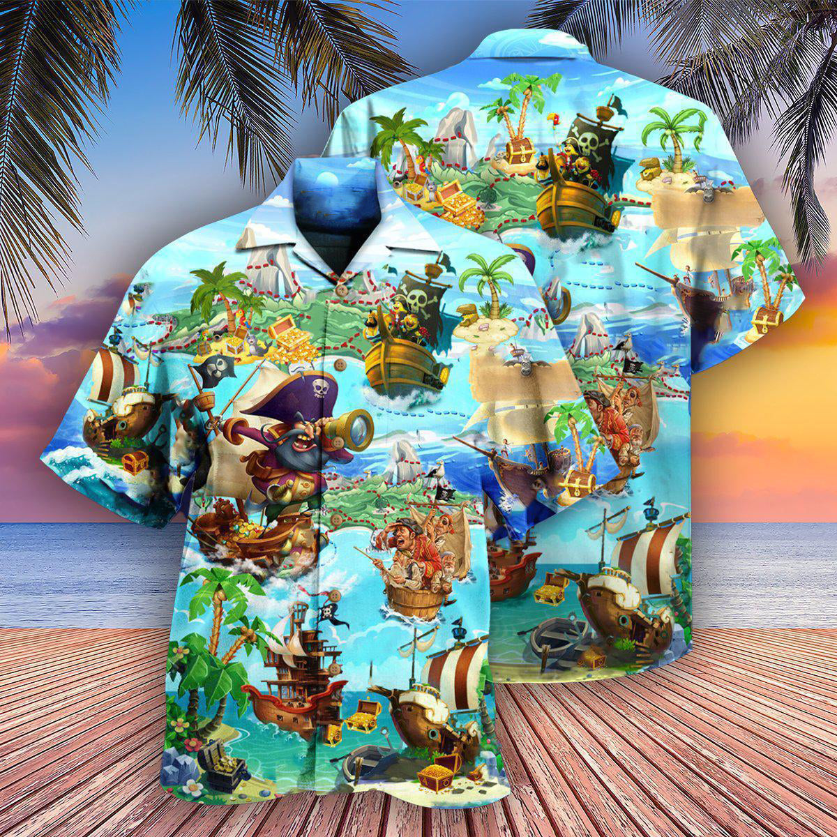 Pirate It Is Time Of Treasure Hunting - Hawaiian Shirt - Owls Matrix LTD