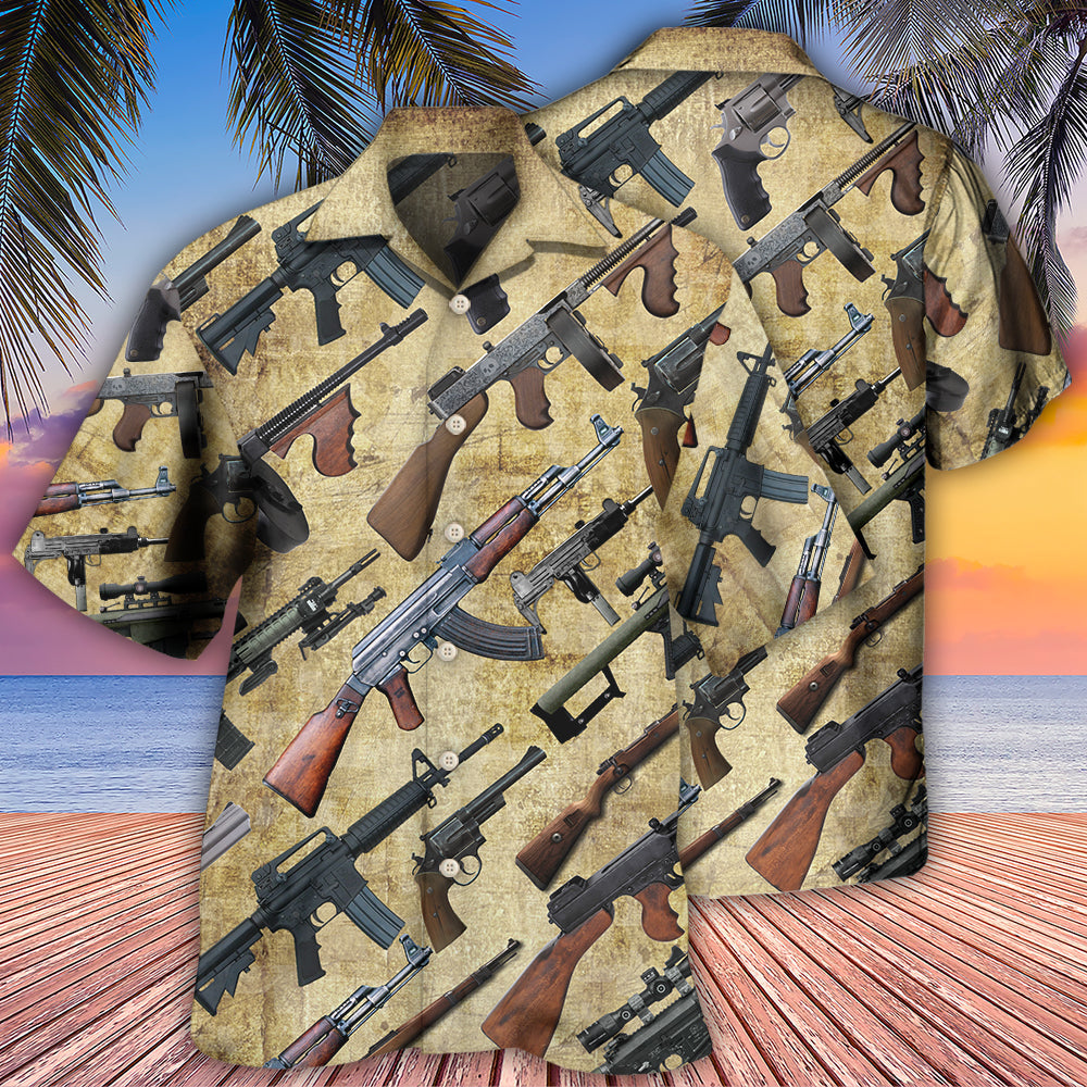 Gun It's All About Guns - Hawaiian Shirt - Owls Matrix LTD