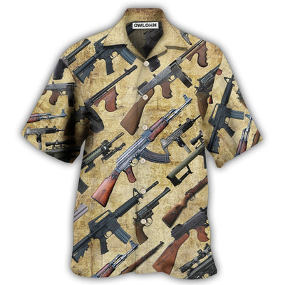 Hawaiian Shirt / Adults / S Gun It's All About Guns - Hawaiian Shirt - Owls Matrix LTD