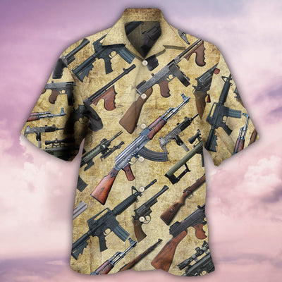 Gun It's All About Guns - Hawaiian Shirt - Owls Matrix LTD
