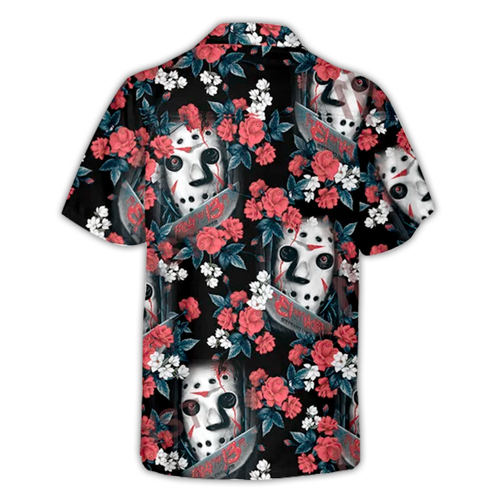 Halloween Jason Voorhees Flower Tropical Style - Hawaiian Shirt