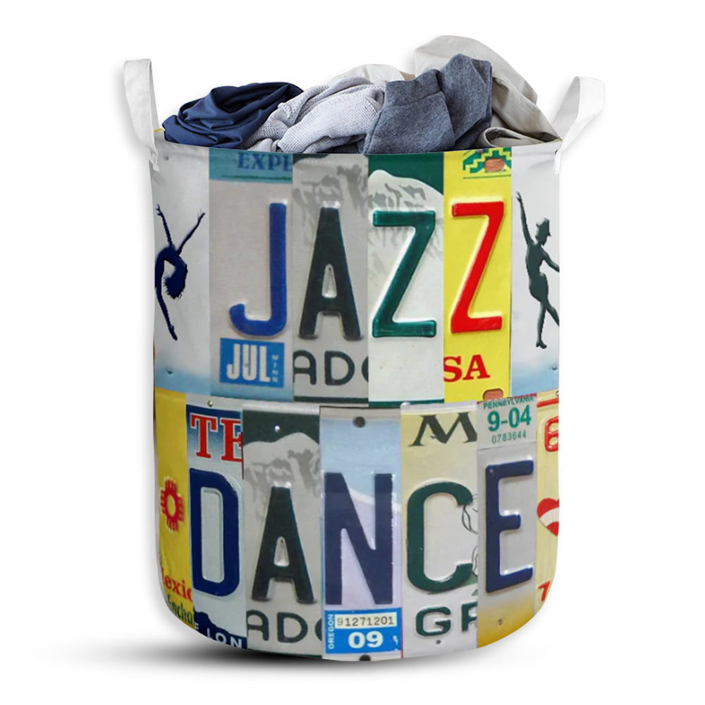 Jazz Dance Live Love License Plate - Laundry Basket - Owls Matrix LTD
