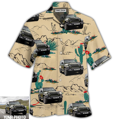 Hawaiian Shirt / Adults / S Jeep Cactus in Desert Custom Photo - Hawaiian Shirt - Owls Matrix LTD