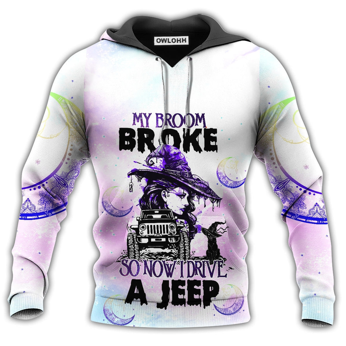 Unisex Hoodie / S Jeep My Broom Is Broke So Now I Drive Purple - Hoodie - Owls Matrix LTD
