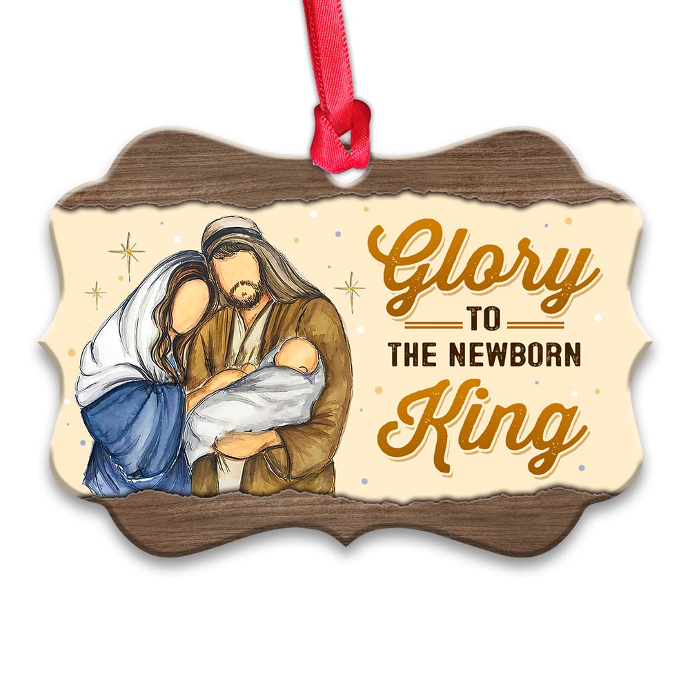 Jesus Glory To The NewBorn King - Horizontal Ornament - Owls Matrix LTD