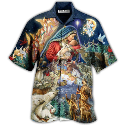 Hawaiian Shirt / Adults / S Jesus Born Of The Glory - Hawaiian Shirt - Owls Matrix LTD