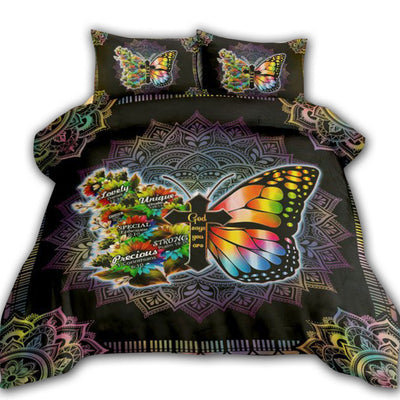 US / Twin (68" x 86") Jesus Butterfly God Say You Are Mandala Color - Bedding Cover - Owls Matrix LTD