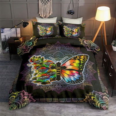 Jesus Butterfly God Say You Are Mandala Color - Bedding Cover - Owls Matrix LTD