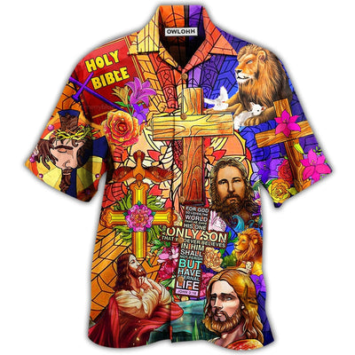 Hawaiian Shirt / Adults / S Jesus Lion And Flowers Cool - Hawaiian Shirt - Owls Matrix LTD