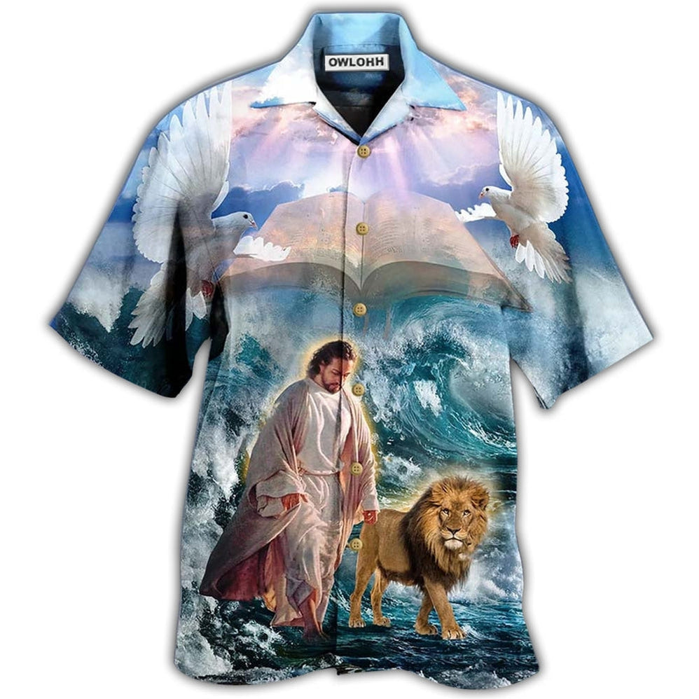 Hawaiian Shirt / Adults / S Jesus Lion I Found My Peace Jesus - Hawaiian Shirt - Owls Matrix LTD