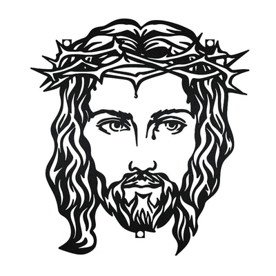 Jesus Minimalist Jesus Face Catholic - Led Light Metal - Owls Matrix LTD