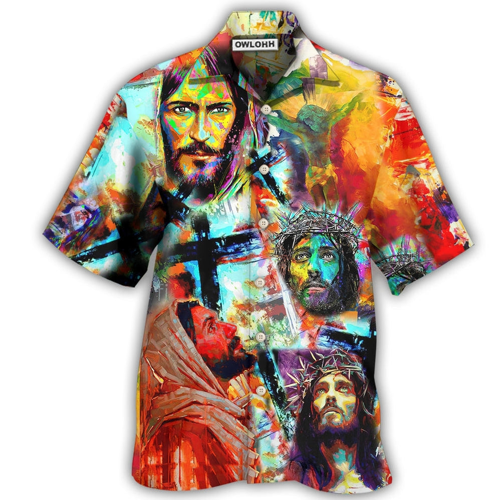 Hawaiian Shirt / Adults / S Jesus Lion I Found My Peace Jesus- Hawaiian Shirt - Owls Matrix LTD
