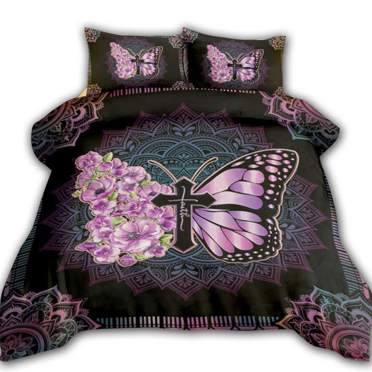 US / Twin (68" x 86") Jesus Purple Butterfly God Say You Are - Bedding Cover - Owls Matrix LTD